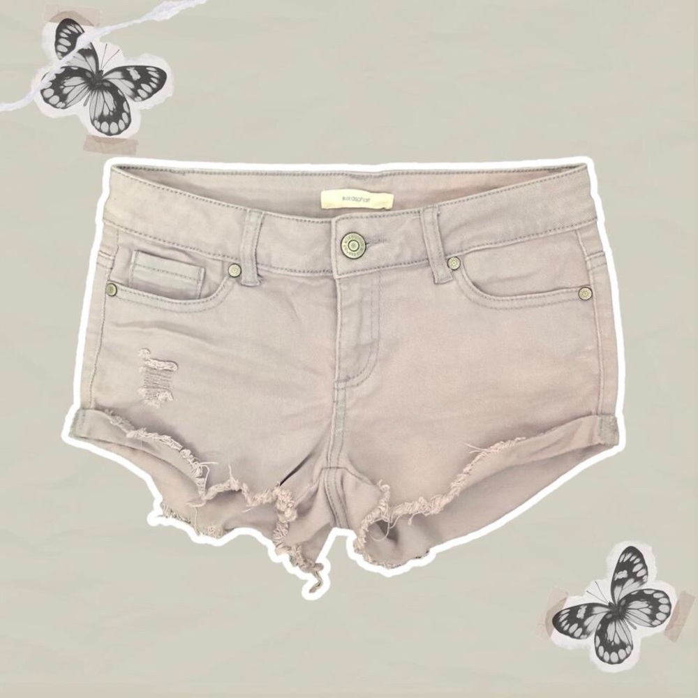 Women’s Blue Asphalt Light Gray Cutoff Short Shorts